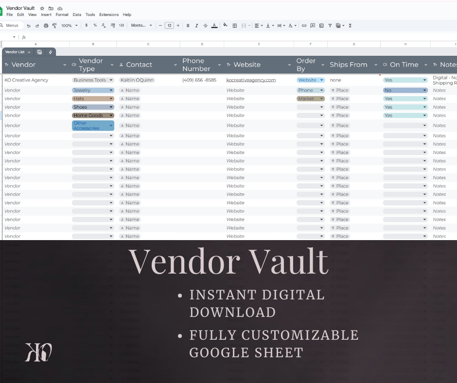 Vendor Vault - KO Creative AgencyDigital