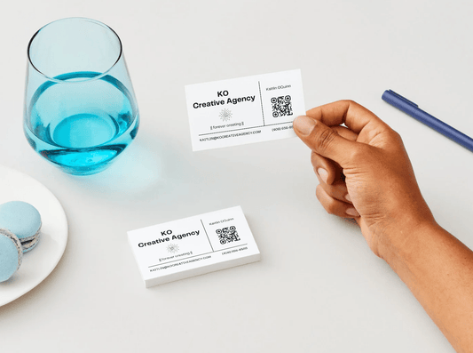 Minimalist Business Card with QR Code Placeholder - KO Creative AgencyPrintable