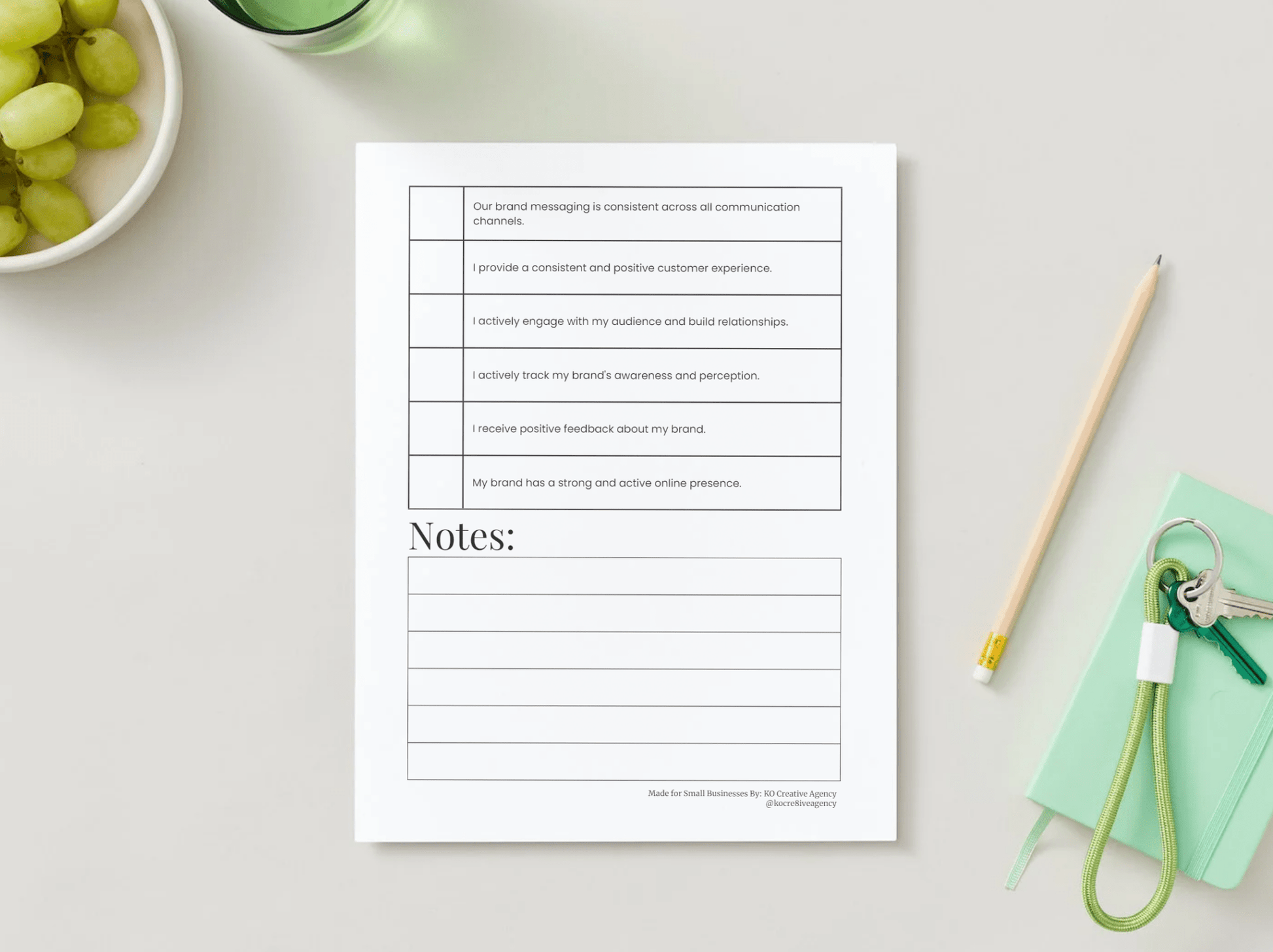 Brand Checklist - KO Creative AgencyPrintable